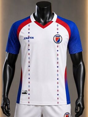 🇭🇹 Haiti Soccer Jersey White Blue Red SAETA Adult S New